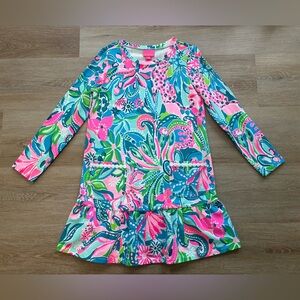 Lilly Pulitzer Girls Vira Floral Long Sleeve Dress